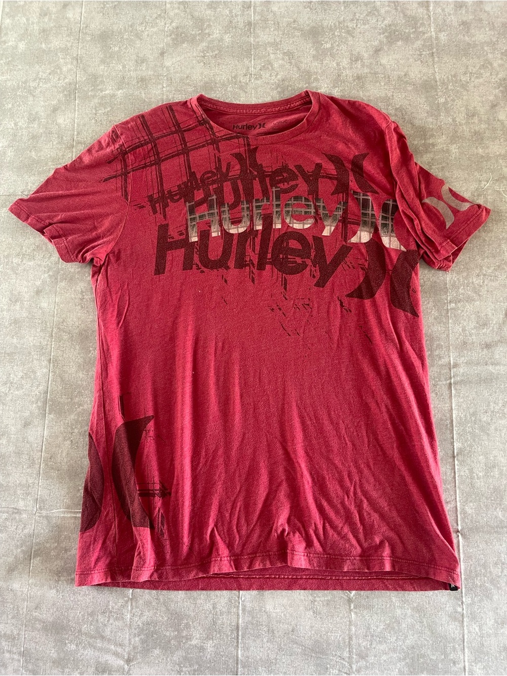 Hurley Red Graphic Logo Short Sleeve Tee